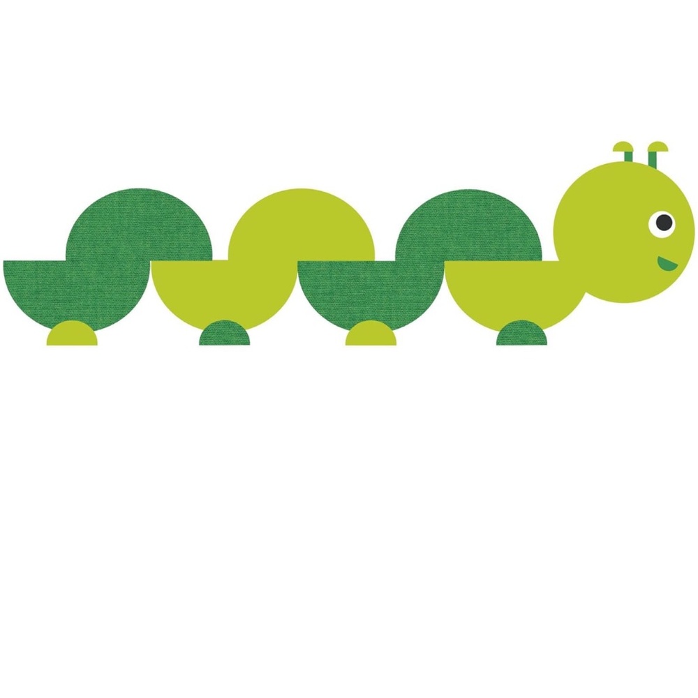 Bookworm Green Insect Wall Decal - Picture 2 of 6